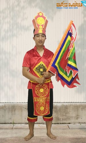 Đồ múa Âu lạc nam đỏ
