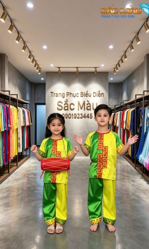 Đồ đồng dao xanh lá vàng