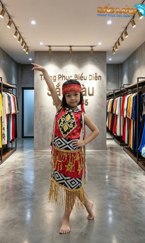 Đồ tây nguyên đỏ bé gái