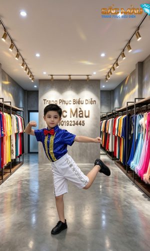 sơmi xanh bích quần trắng