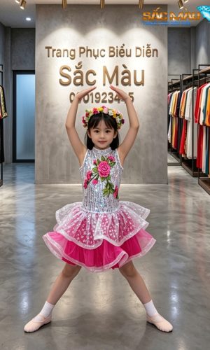 Đầm múa trắng hồng