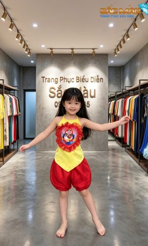 yếm vàng quần bí đỏ