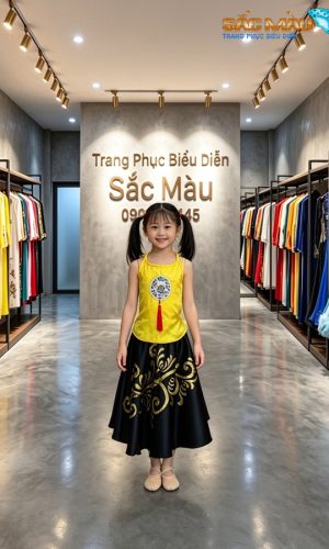 yếm vàng váy đen