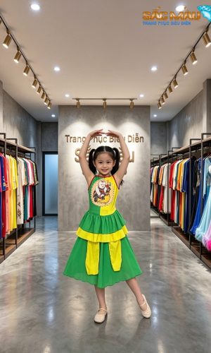 yếm váy vàng xanh trẻ em