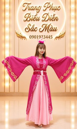 trang phục hằng nga hồng đậm