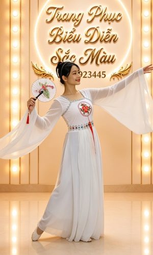 trang phục hằng nga trắng đầm