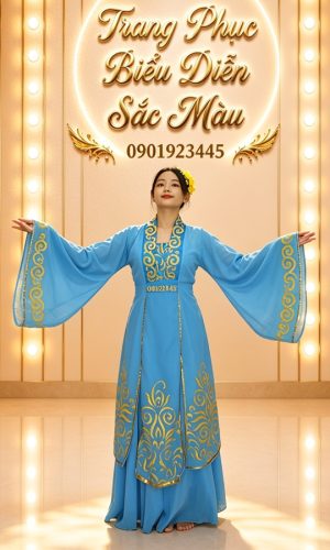 trang phục hằng nga xanh dương