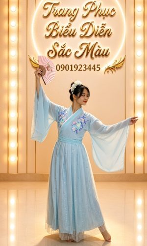 trang phục hằng nga xanh nhạt