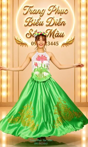 yếm trắng sen váy xanh