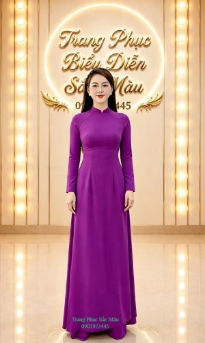 ao dai nu tim hue