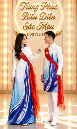 ao dai trang sao vang