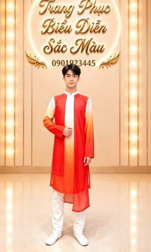 ao dai nam mua do trang