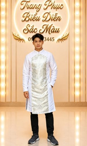 ao dai nam trang tron